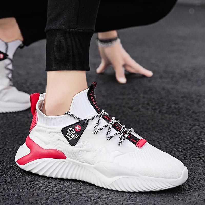 2026 Spring/Summer Men's Shoes Korean Style Fashion Casual Shoes Low-Top Versatile Slip-On Flyknit Breathable Men's Sneakers