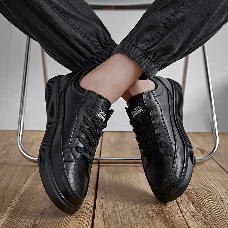 Men's Leather Shoes 2025 Autum Breathable Trbottomyy Soft-Soled Casual Shoes Men's Trbottomy Shoes Sports Versatile British Men's Sneakers