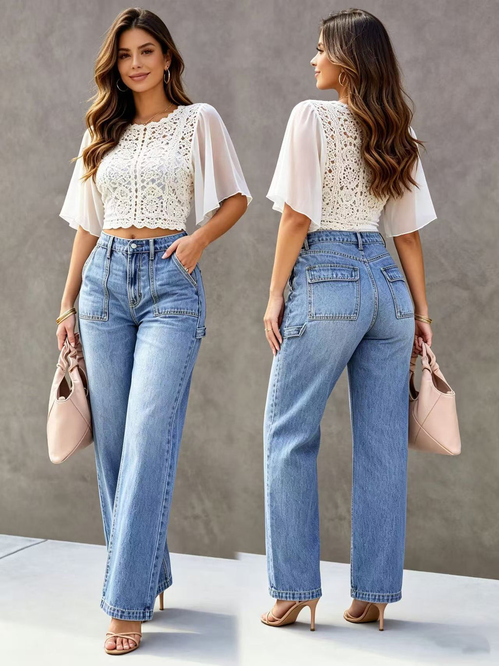 European and American Cross-Border Jeans for Women 2025 New Loose Straight Leg Jeans Are Comfortable and Fashionable
