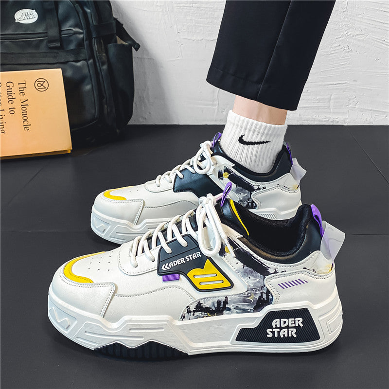 Men's Shoes Autumn Casual Design Niche Sneakers Youth Sports Thick-Soled Heightening Canvas Trendy Shoes