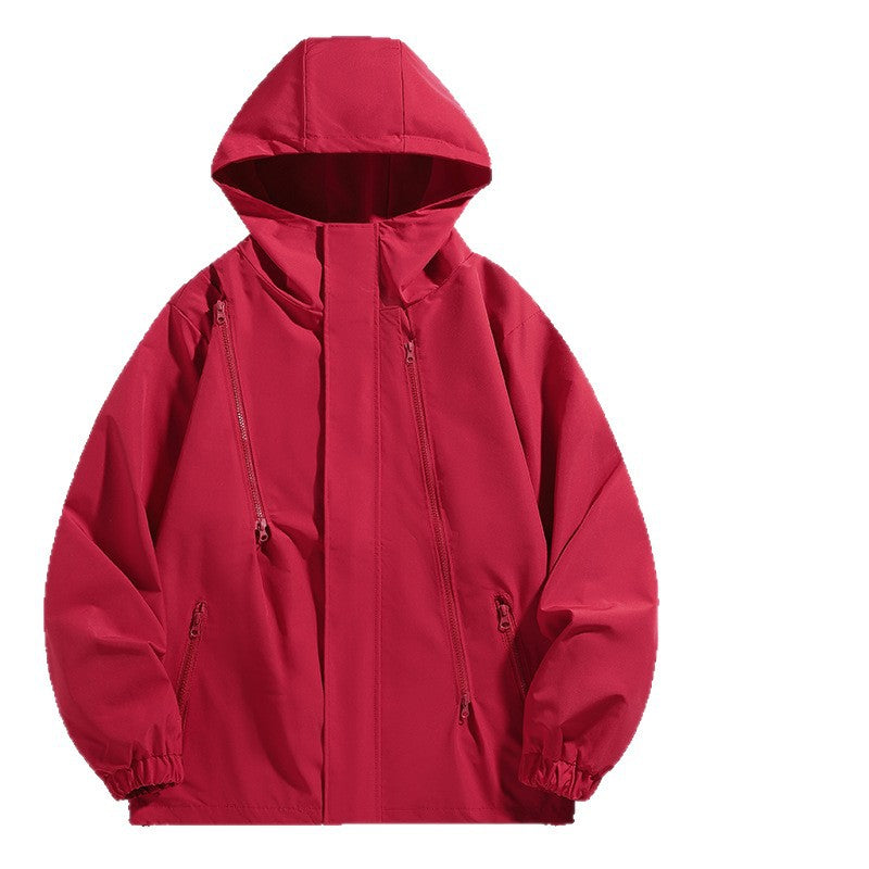 Men's Jacket Outdoor Mountaineering Clothing Waterproof Windproof Jacket Couple Sports Workwear Zipper Trendy Coat Cross-Border