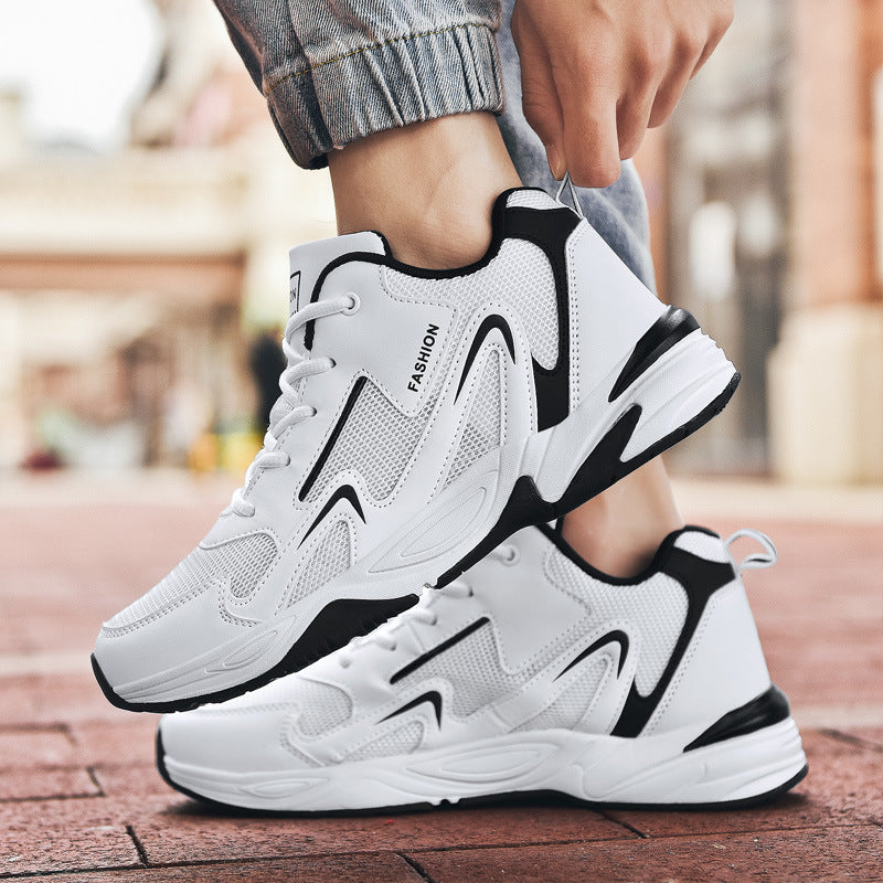 Breathable Mesh Sneakers Trendy Men's Shoes Size 47-48 Dad Shoes White Versatile Men's Sneakers