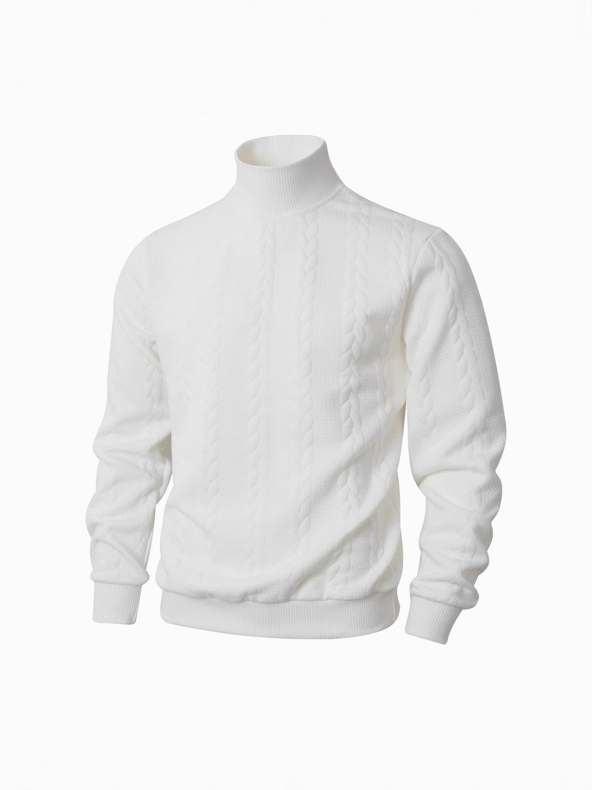 Cross-Border New Autumn and Winter Knitwears Pure Color Young Men's Fashion Jacquard Turtleneck Warm Wool Sweatshirts