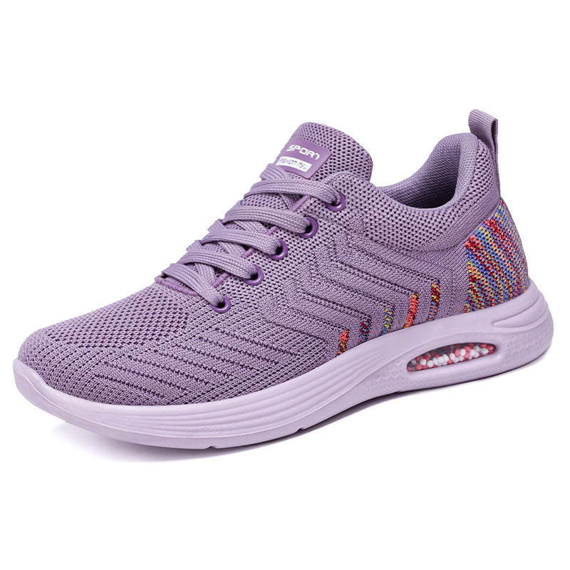 Women's Sports Shoes, New Summer Models, Polyurethane Shoes, Women's Air-Cushioned Trendy Shoes, Fly-Knit Soft-Soled Foreign Trade Women's Shoes