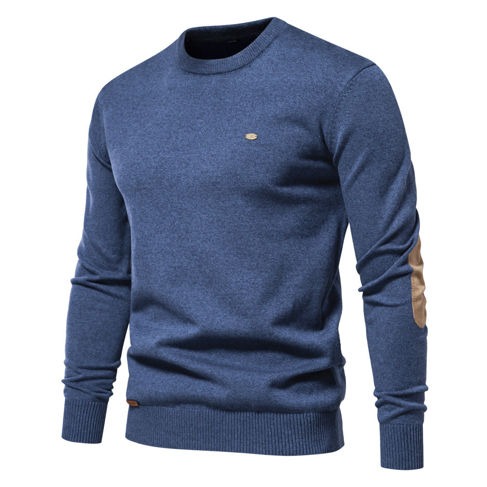 Men's 2023 Men's Sweater European Size Cross-Border Casual Men's Round Neck Autumn and Winter Pullover Sweater Easiest for Match New Cotton