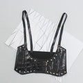 All-match decorative vest strap elastic wide belt women's leather vest camisole waist seal lolita