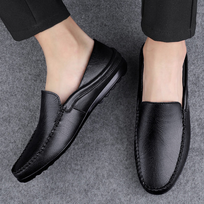 2026 Spring Men's Loafers Genuine Leather Men's Casual Shoes Large Size Breathable Shoes for Men