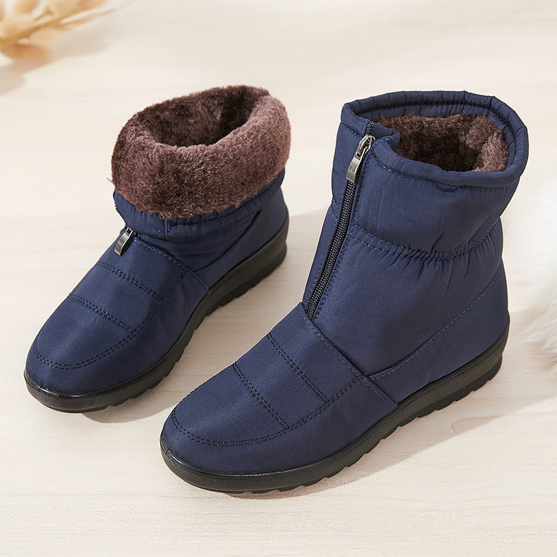 Women's Winter Snow Boots with Plush Lining, Waterproof Short Boots, Warm and Thickened, Cross-Border Women's Boots, Waterproof Large-Size Women's Shoes