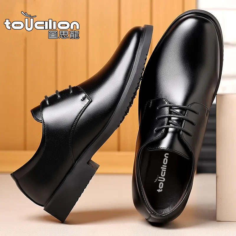Leather Shoes Men's Business Formal Casual Shoes Breathable British Versatile Youth Soft Sole Groomsmen Wedding Suit Groom Shoes