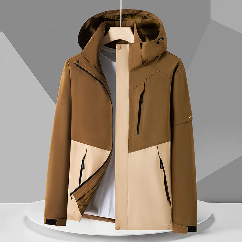 Cross-Border Spring and Autumn Jacket Casual Single-Layer Water-Repellent Outdoor Trendy Windproof Waterproof Loose Mountaineering Jacket Group Purchase