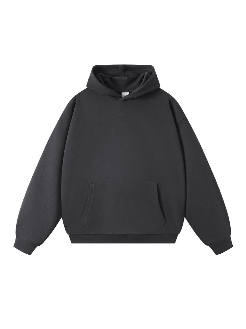 Sweatshirt 380g Terry Spring and Autumn American Style Thin Drop Shoulder Loose Fit Solid Color Hoodie for Men Trendy Versatile