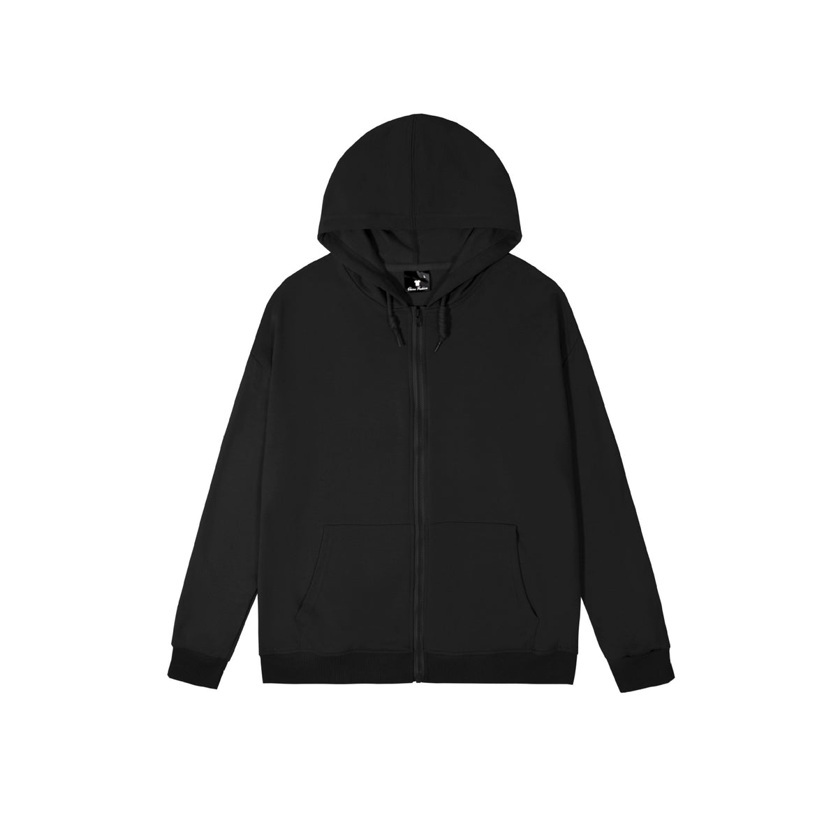 Spring and Autum Hooded Zipper Cardigan Sweatshirt Off-Shoulder Long-Sleeved Pure Color Xiyin Cross-Border Temu Loose Version