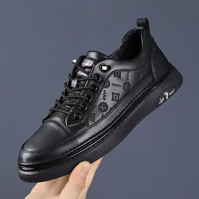 Genuine Leather 2024 Summer White Sneakers Men's Casual Shoes Trendy Versatile Sports Sneakers Breathable Cowhide Shoes Men's Comfortable