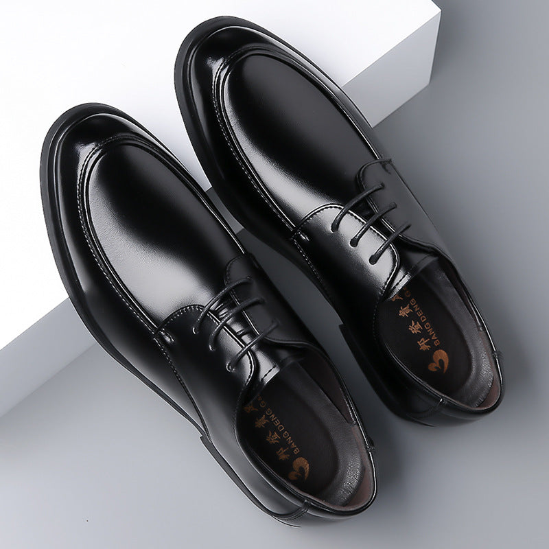 Non-Slip Men's Shoes, New Autumn Style, British Style Black Men's Leather Shoes, Business Formal Pointed-Toe Suit Shoes, Breathable Men's Shoes