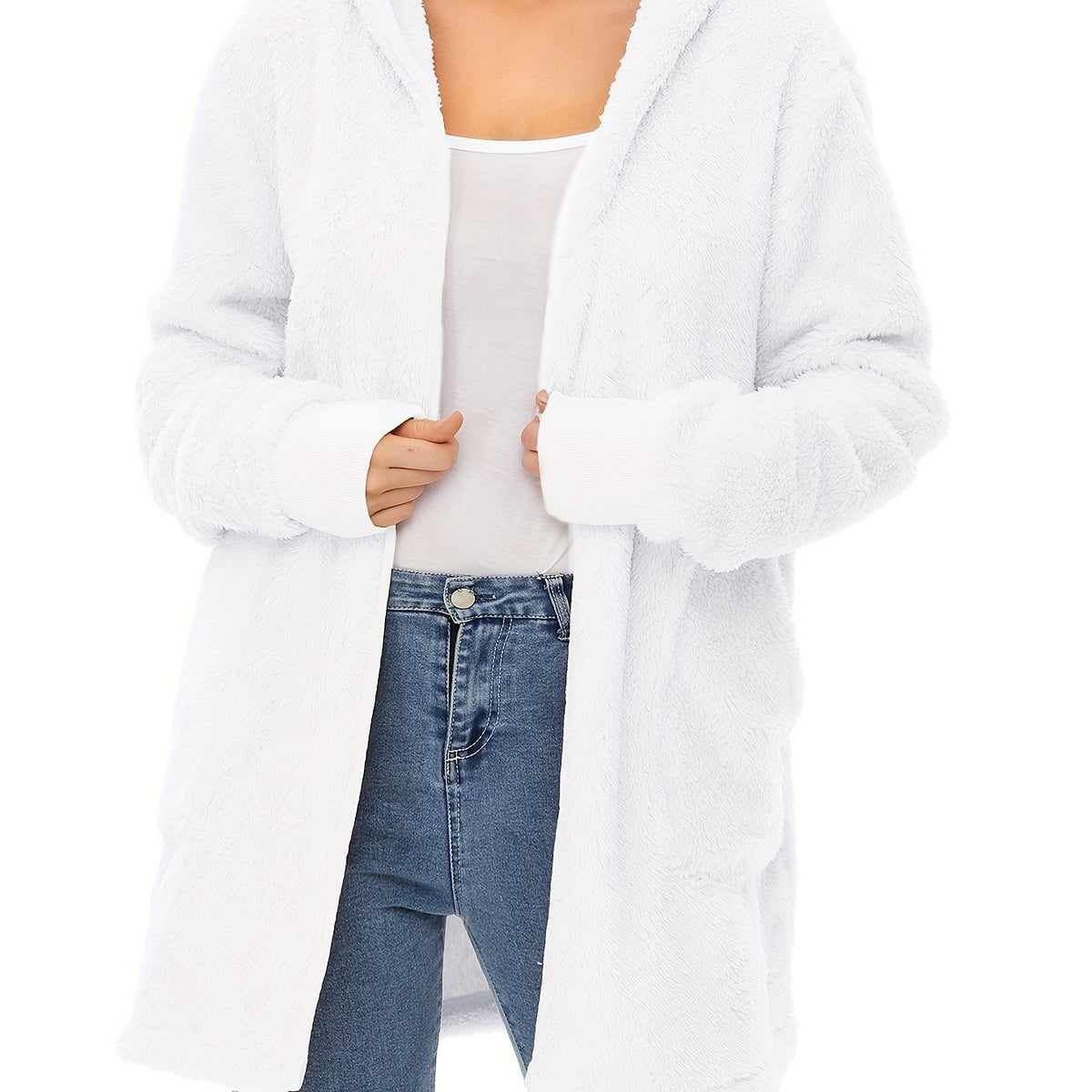 Cozy & Warm Women's Fleece Hoodie - Oversized, Windproof