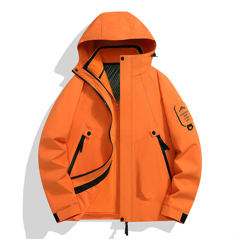 Jacket for Autumn and Winter, 25 Styles of Warm Coats, Windproof and Waterproof Outdoor Jackets, Detachable Two-Piece Set, Couple's Hiking Clothing