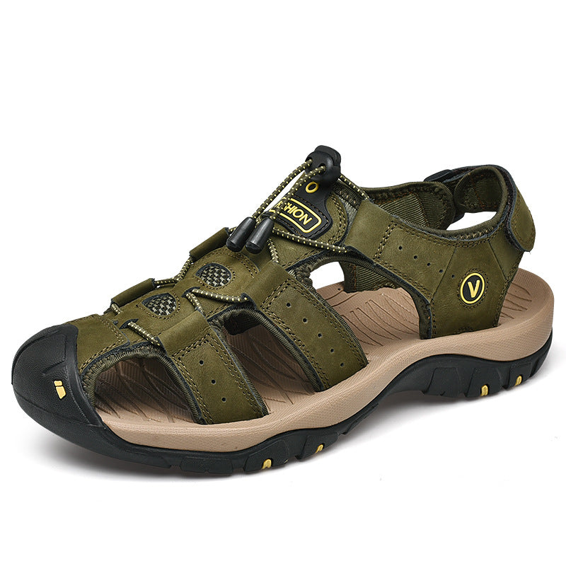 Cross-Border Large Size Sandals Men's Summer New Casual Toe-Cap Sandals Men's Outdoor Non-Slip Beach Shoes Size 48