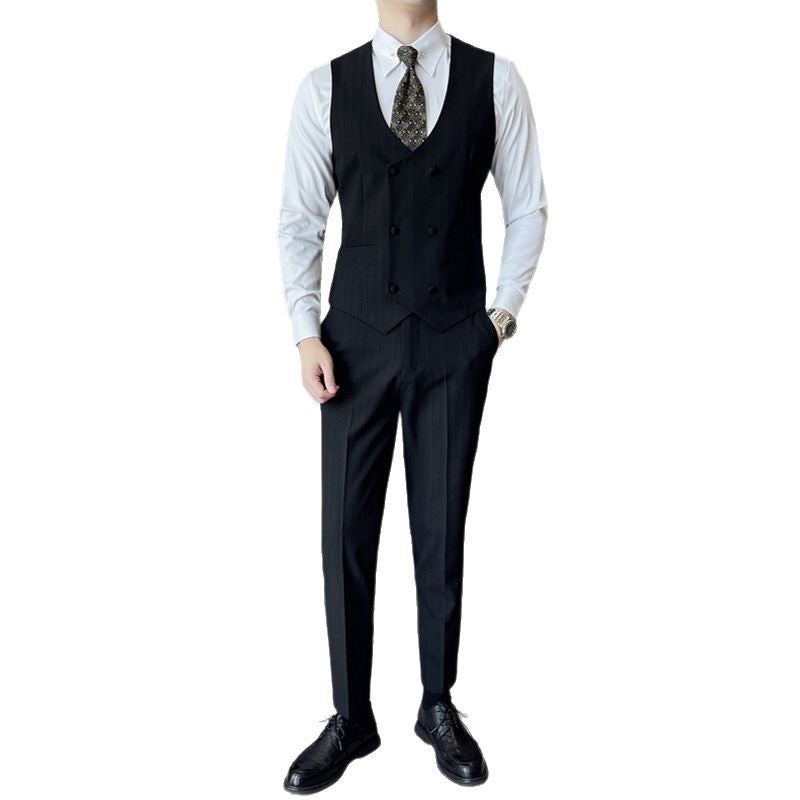 New Spring and Summer High-end Slim-fit Vest Pants suit Men Business Casual Vest Set Best Man Group Dress Suit Men