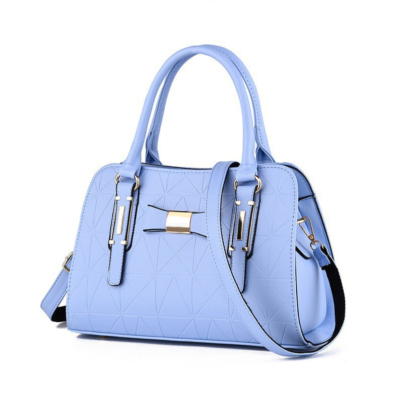 Bow women's bag embossed handbag foreign trade large capacity shoulder bag wholesale messenger bag simple mother bag