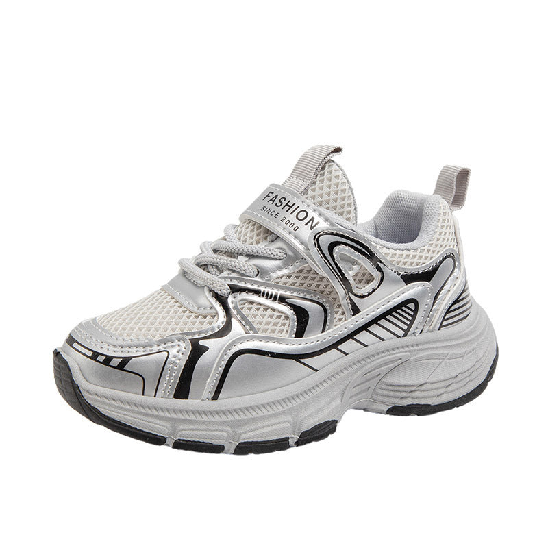 Children's Sports Shoes 2025 Spring & Fall New Popular Fashion Internet Celebrity Soft Sole Dad Casual and Comfortable Sports Shoes Trend