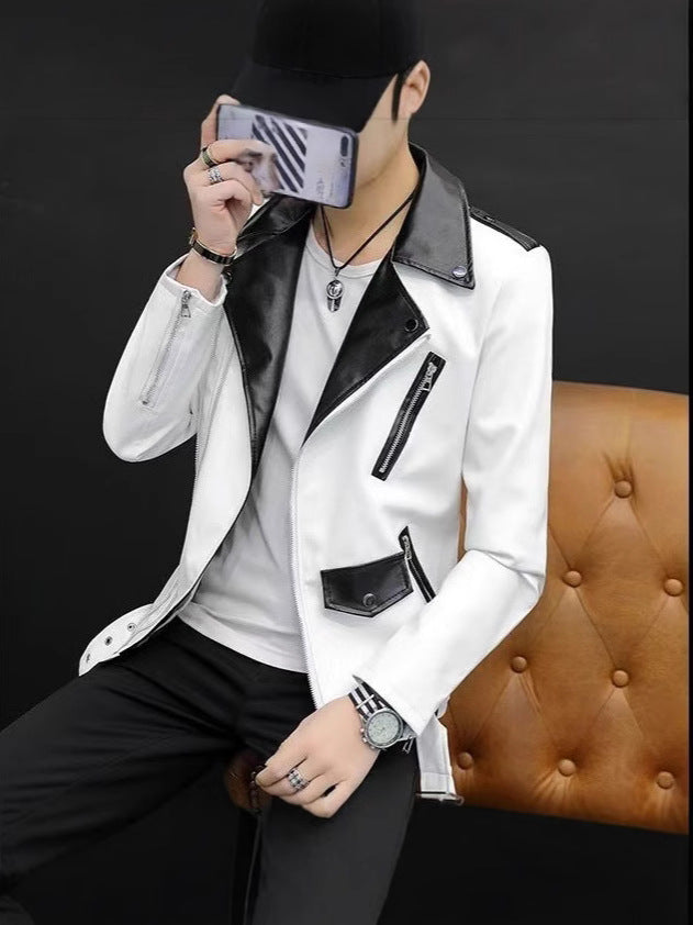 2025 Men's Tops Spring and Autumn Fashion Easiest for Match Leather Tops Men's Thin Men's Leather Tops Top Casual Tops