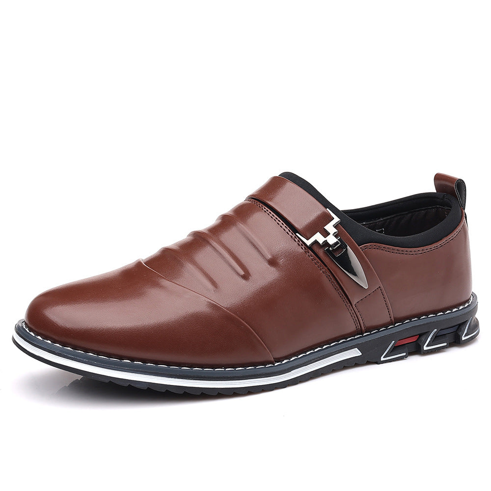 Formal New Style Loafers Solid Color Office Shoes Business Legs Casual Shoes Men's All-match Wear-resistant Casual Shoes Men's Shoes