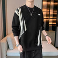 Design Sense Sweat Spring and Autumn Korean Style Fashionable Brand Loose Round Neck Stitching Men's Clothes Long Sleeve T-Shirt Men's Top