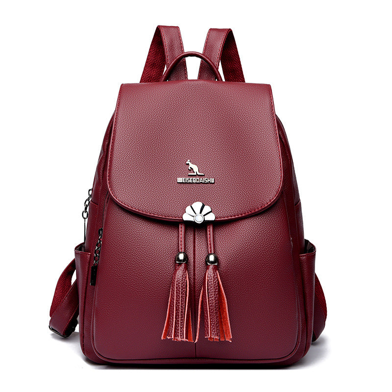 Foreign Trade Women's Backpack 2026 New Fashion Versatile Large-Capacity Travel Backpack Simple Middle-Aged Mom Bag Trendy