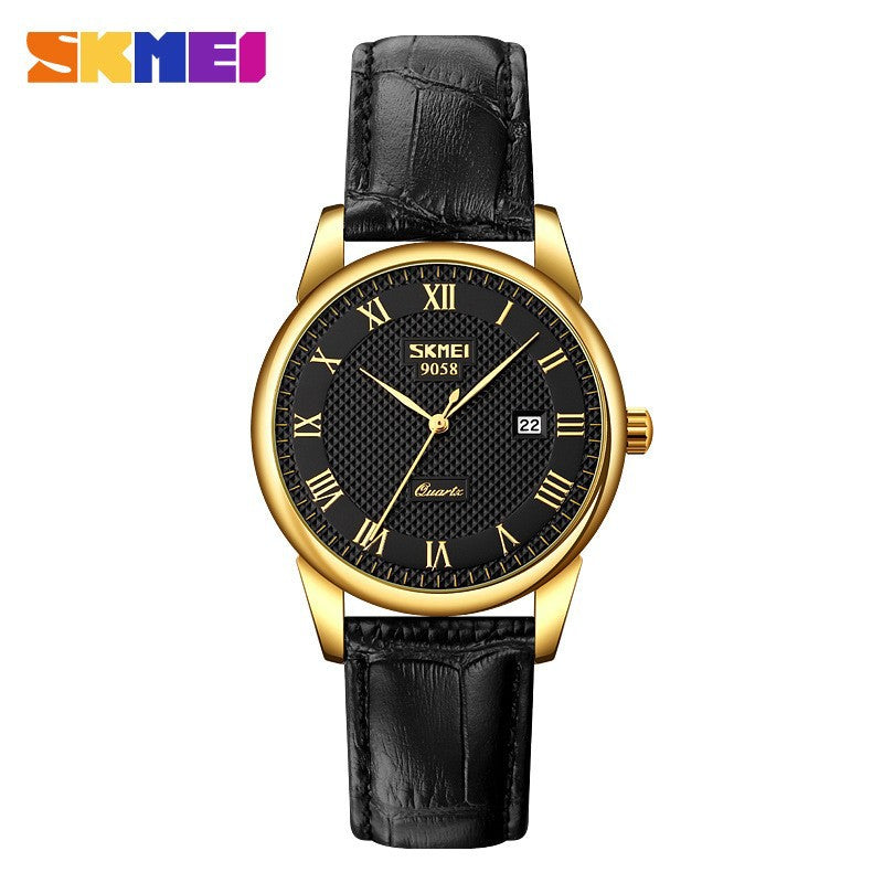 Time beauty skmei classic retro casual business temperament calendar watch men and women couples waterproof watch wholesale