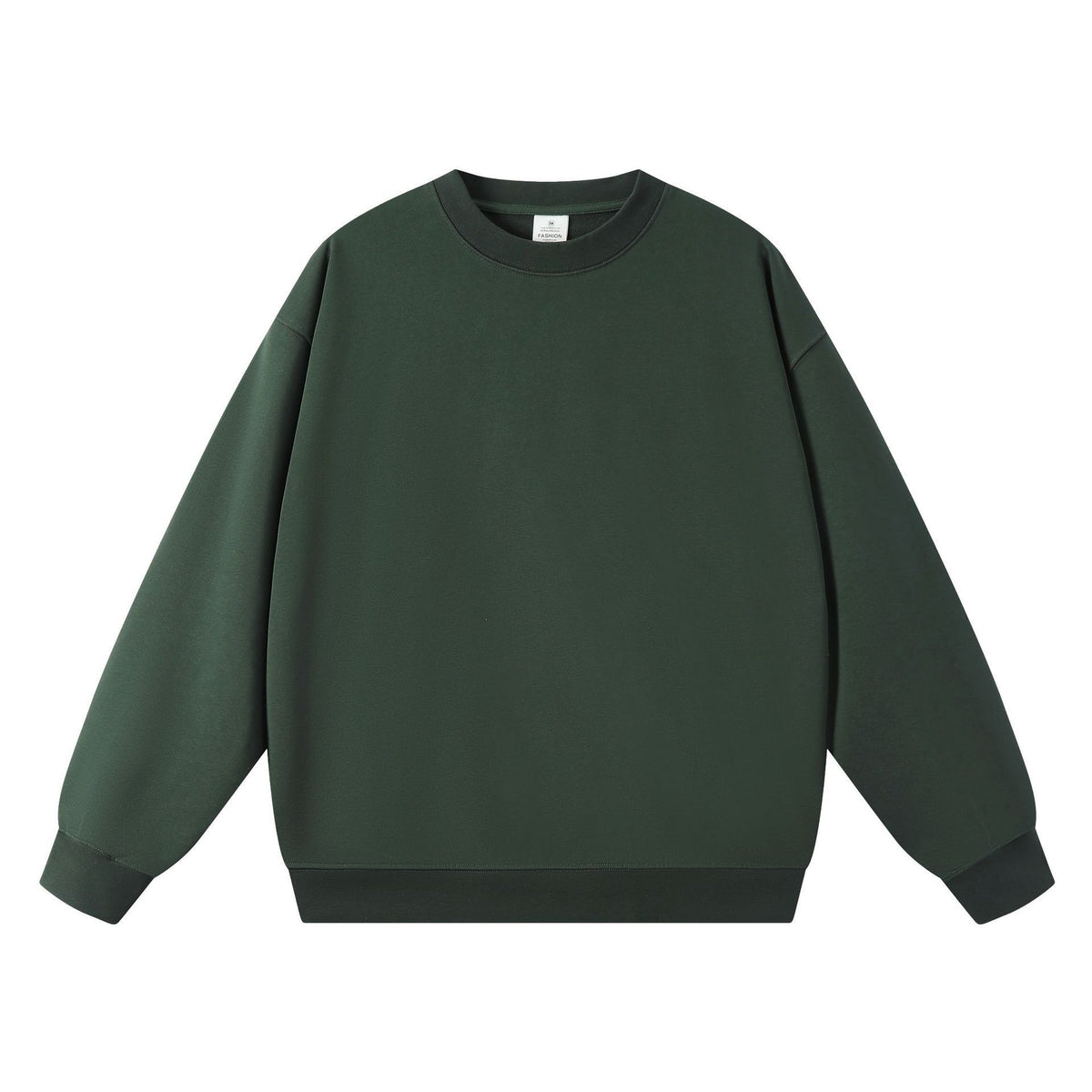 Trendy Brand Heavyweight 400g Terry Crewneck Sweatshirt Couple Pullover Autumn and Winter Thickened Coat Solid Color Loose Unisex Top