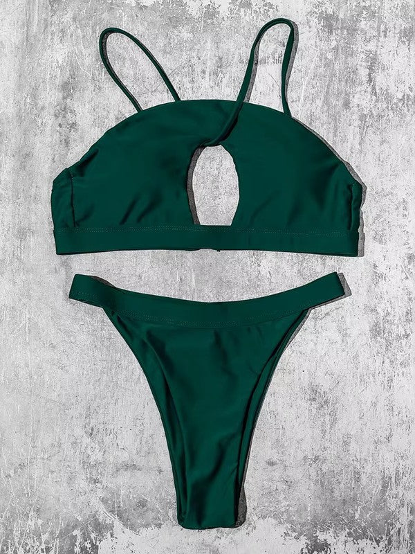 Billion swimming 2025 foreign trade new split bikini women sexy solid color strap low waist hollow swimsuit wholesale