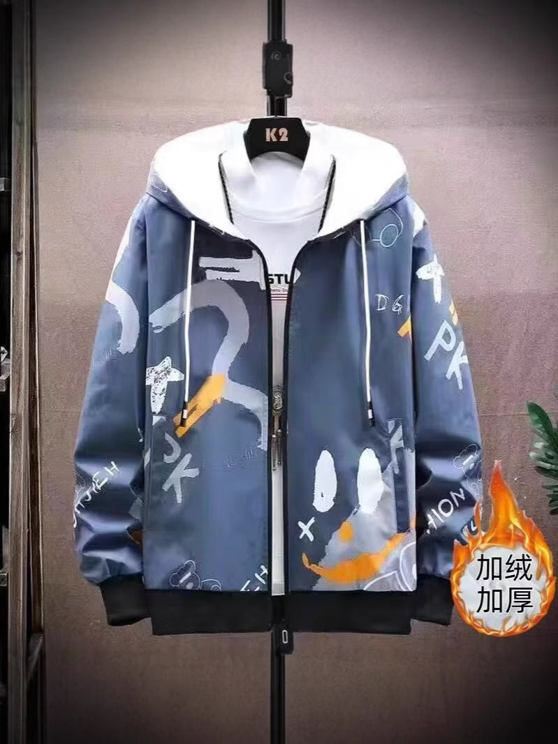 Korean-style New Hoodie Hong Kong-style Loose Simple Hooded Hoodie Cardigan Men's and Women's Fashionable Handsome All-match Jacket