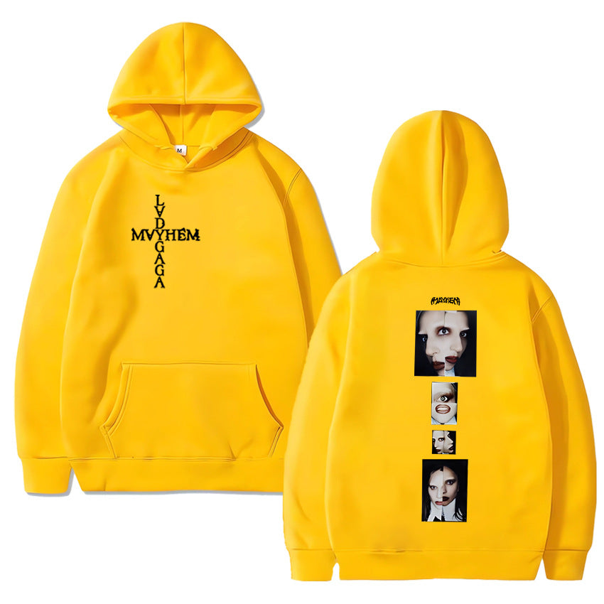 Hot Singer Lady Gaga Double Sided Printing Hoodies Men Women Hot