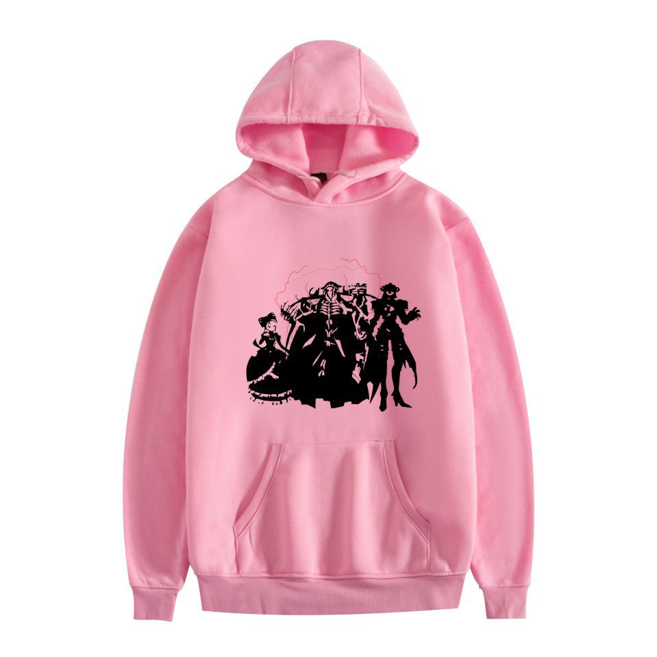 Cross-border overlord peripheral hoodie cartoon cartoon print autumn and winter men's and women's hooded sweater