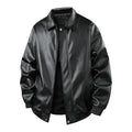 Solid Color American Retro Leather Jacket Men's Motorcycle New Leather Jacket Men's Pu Jacket Spring and Autumn Loose Trendy