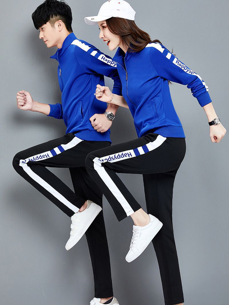 Sports suit Men's Spring and Autumn New Men's and Women's Sportswear Couple Clothes Running Clothes Casual Loose Two-piece School Uniform Set