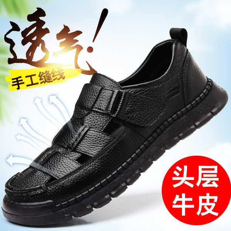 2025 Sandals Men's Summer Breathable Toe-Toe Clogs Hollow Soft Sole Sports Driving Beach Wading Sandals Dropshipping