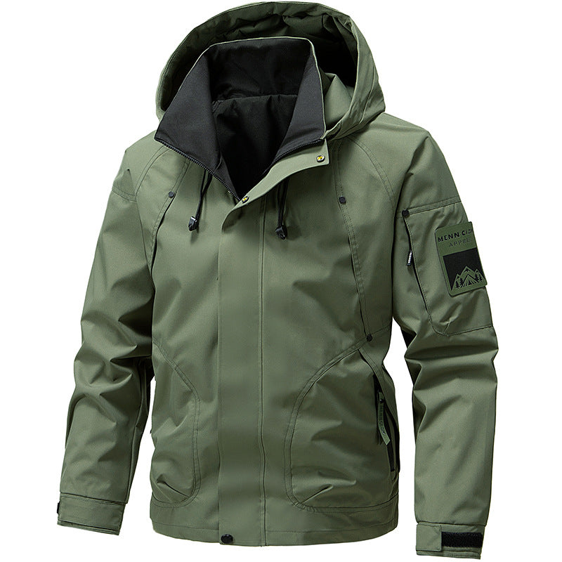 Spring New Men's Jacket Thin Hooded Work Jacket Men's Youth Trendy Versatile Casual Jacket Men