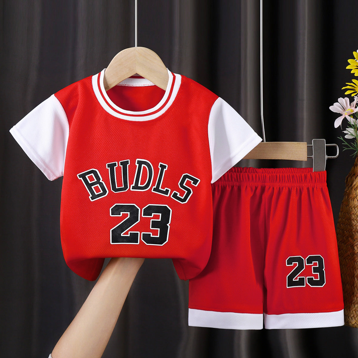 Children's short-sleeved ball suit boys sportswear girls quick-drying breathable shorts big children's children's clothing wholesale