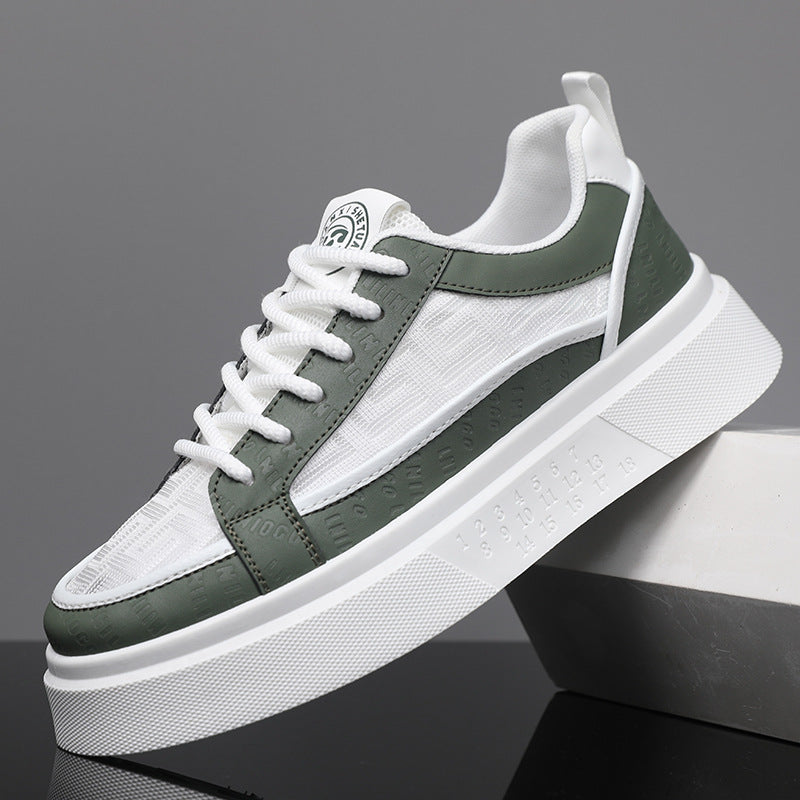 White Sneakers for Men 2026, Men's Mesh Shoes, Breathable Casual Sneakers, Trendy Men's Sports Shoes, Men's White Shoes