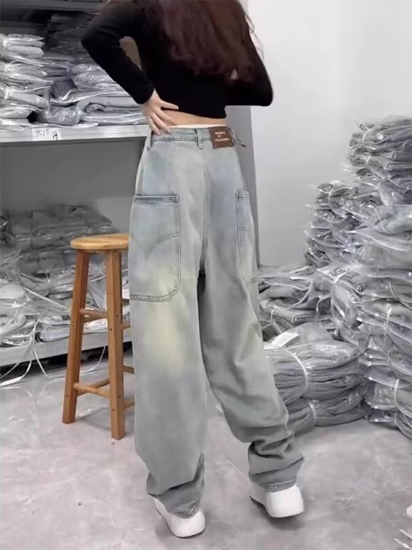 Soft Jeans Women's Loose 2024 New Spring and Autumn Thin Couple Pants Small Slim Wide Leg Pants Women