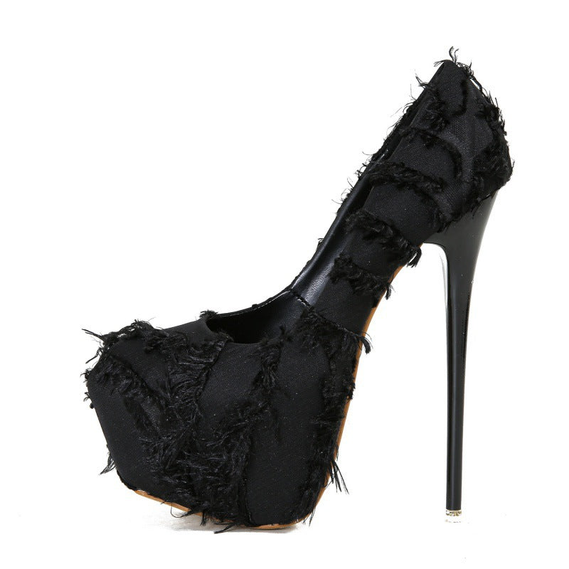 South Korea Princess high heels 2024 new platform all-match 16CM sexy bed sexy stiletto heel super high women's shoes