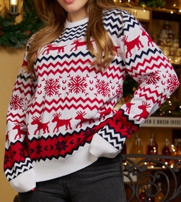 Amazon's Hottest Little Snowflake Christmas Sweater 2025 Autumn and Winter Casual Couple Wear Christmas Round Neck Sweater