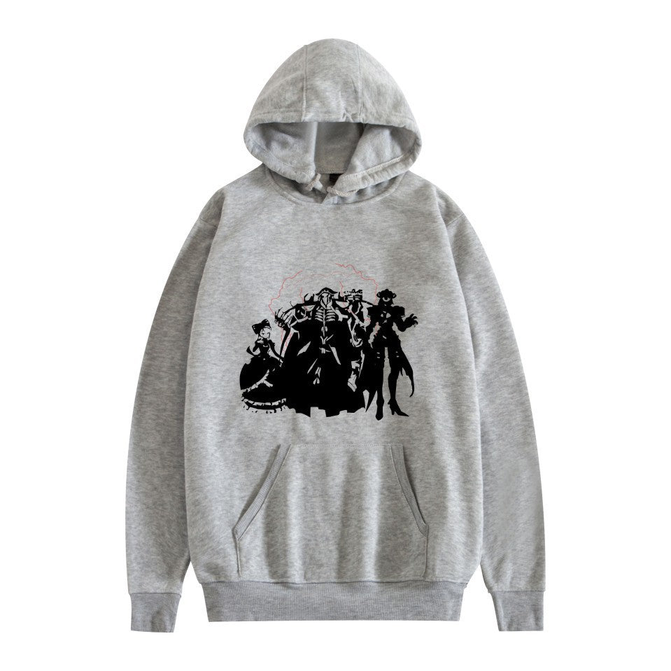 Cross-border overlord peripheral hoodie cartoon cartoon print autumn and winter men's and women's hooded sweater