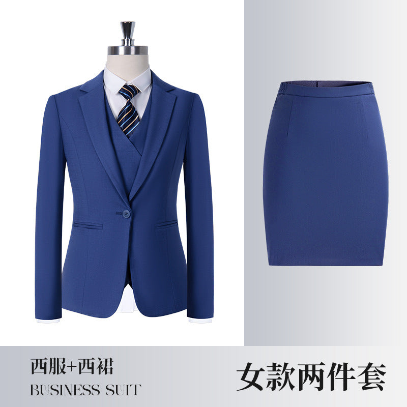 High-End Women's Suit Black Women's Suit Business Formal Gray Professional Women's Pants Suit Blue Haze Blue