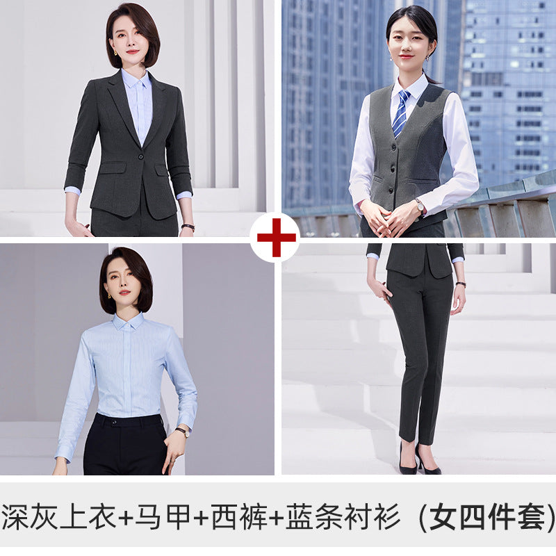 Men's and women's high-end business suit suit civil servant interview formal suit teacher business wear overalls customization