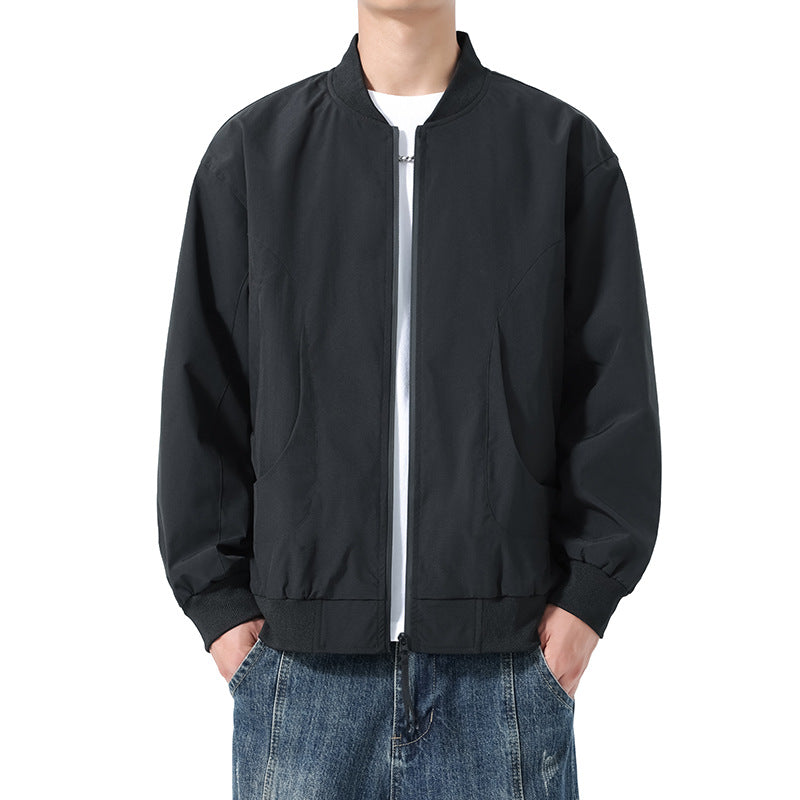 2025 Men's Jacket Simple Coat Youth Top Trendy Baseball Jacket Fashion Business Single Jacket Men's Wholesale