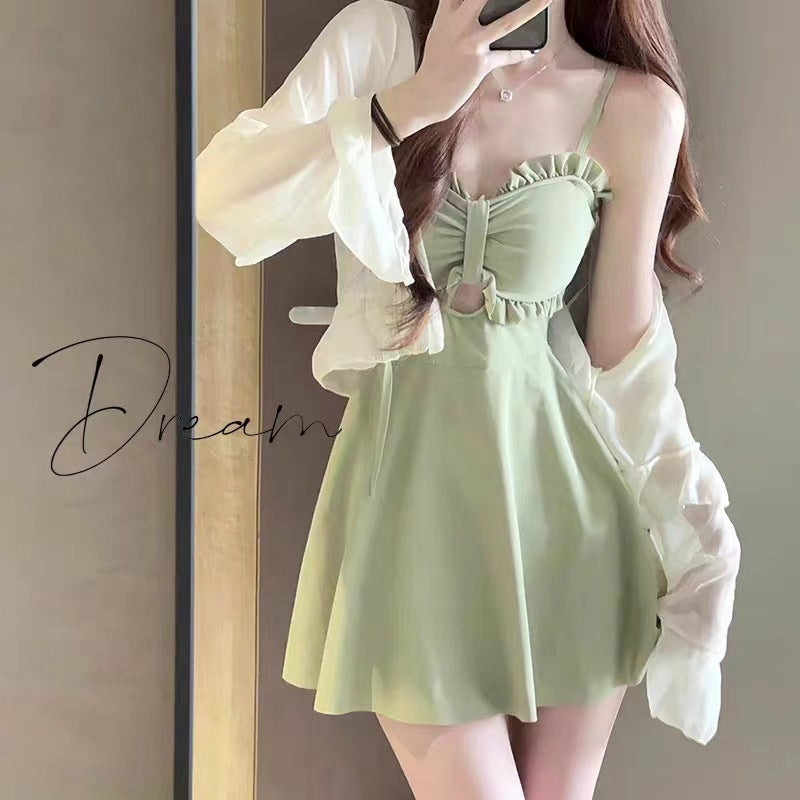 Swimwear Women's Sexy 2025 New Explosive Long-sleeved Conservative Fashion High-grade Slimming Split Hot Spring Swimwear