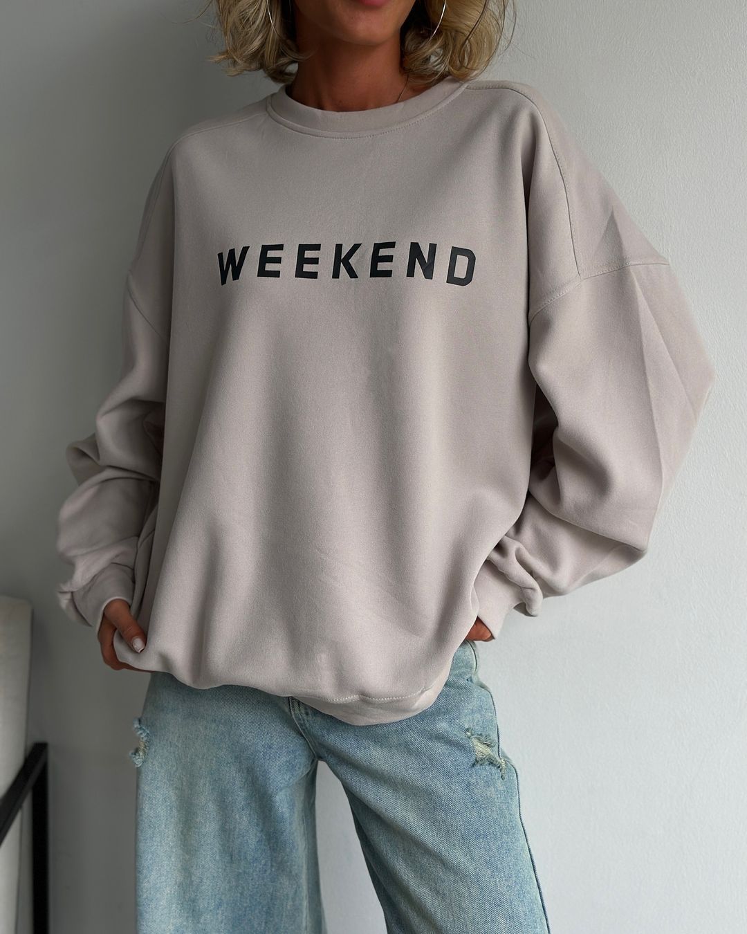 Amazon Cross-Border European and American Women's Casual Printed Thick Versatile Long-Sleeve Sweatshirt Mid-Length Winter Style
