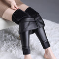 Genuine Leather Slimming Leather Pants for Women, 2025 Autumn and Winter New Style, Fleece-Lined and Thickened, High-Waisted Sheepskin Skinny Leather Pants